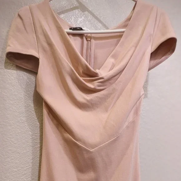 bebe light pink dress Womens JoJo Maman Bb Light Pink Short Puff Sleeve Shirred Midi Dress L (US 12-14)